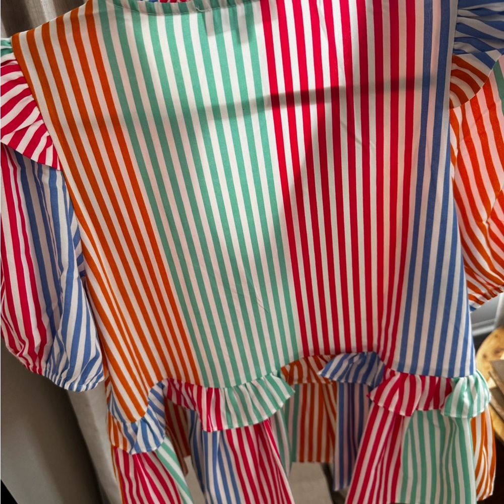 THML Multicolor Striped Ruffle Blouse - Picture 3 of 3
